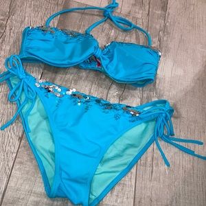 Victoria secret bandeau and cheeky bikini bottoms